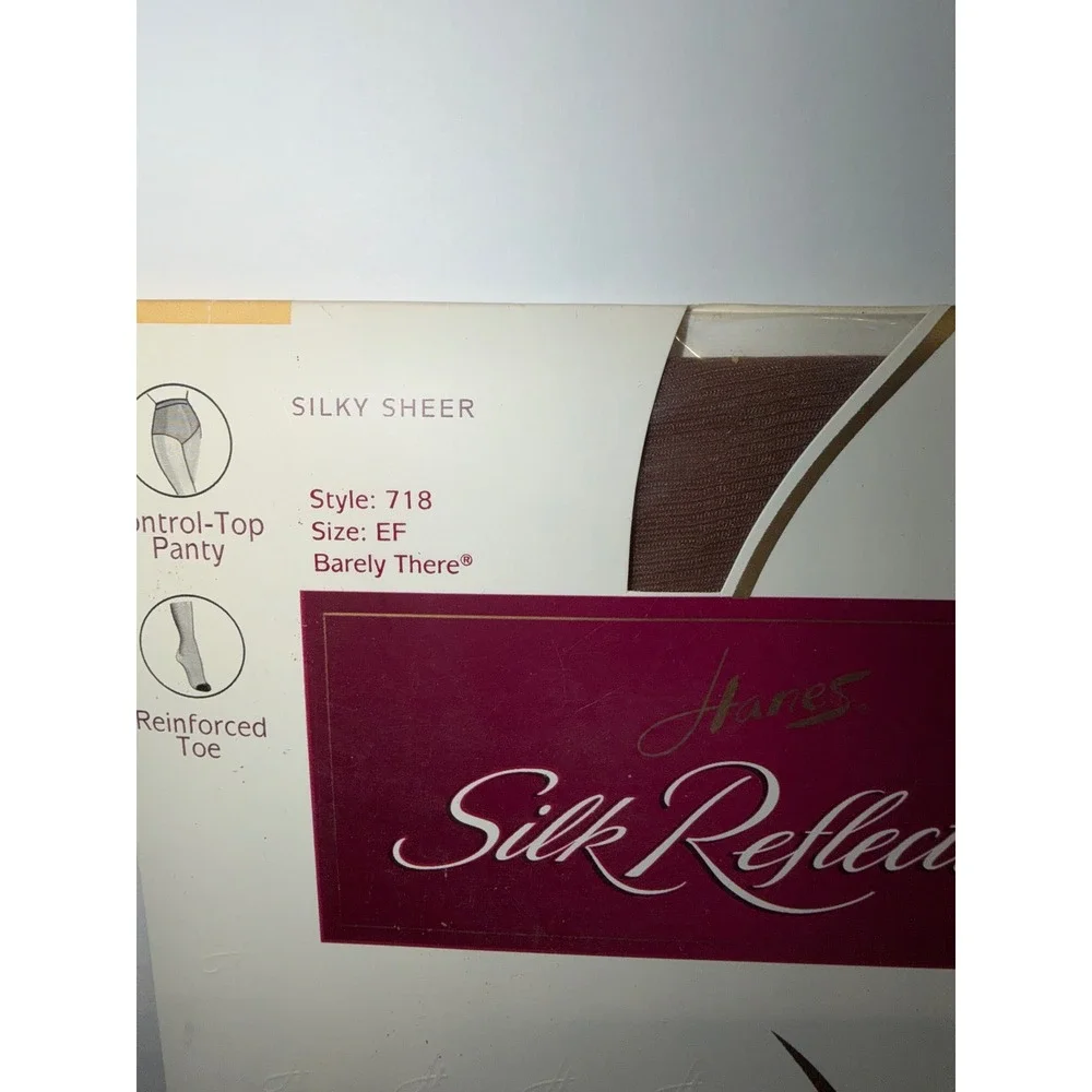 Hanes Silk Reflections Silky Sheer Pantyhose 718 Barely There EF Control Top New
